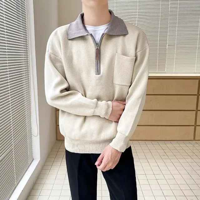 Men's Knitted Polo Sweater