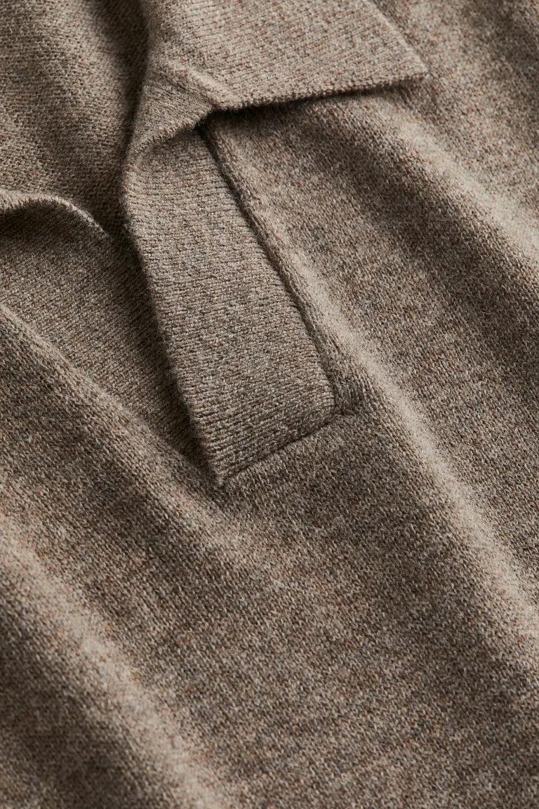 Men's Long Sleeve V-Neck Polo Shirt