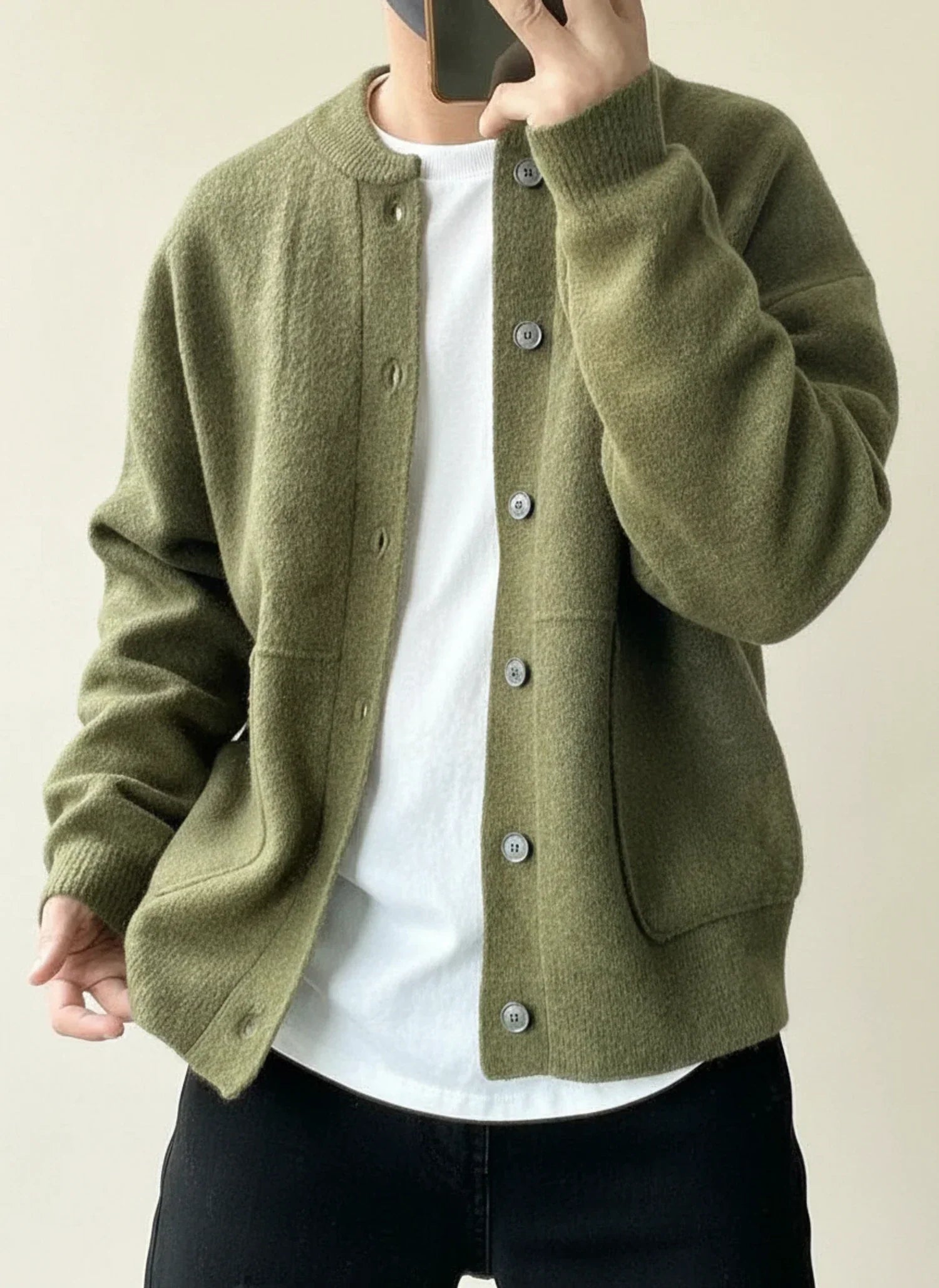 Men's Button-Down Cardigan Jacket