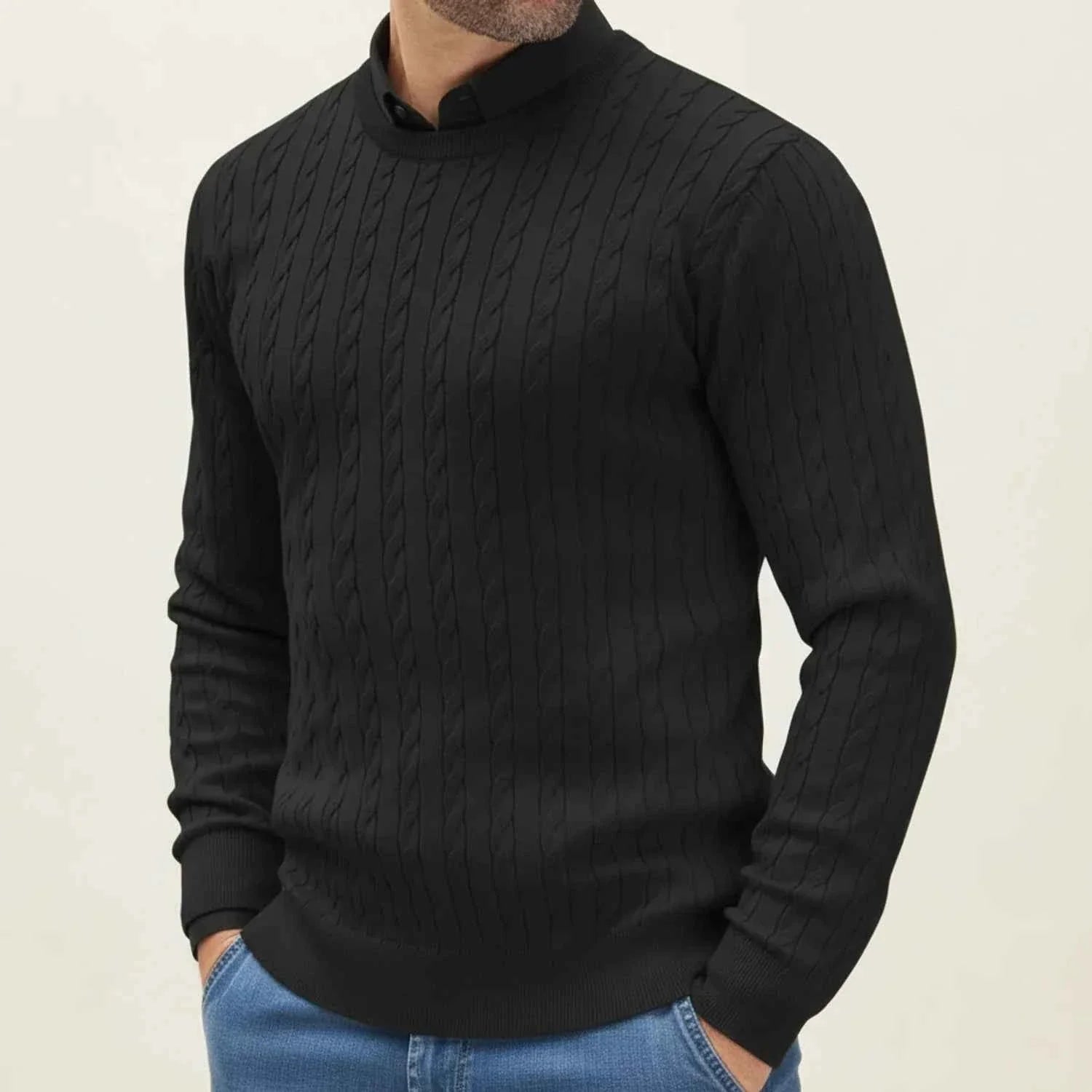 Men's Casual Cable Knit Sweater