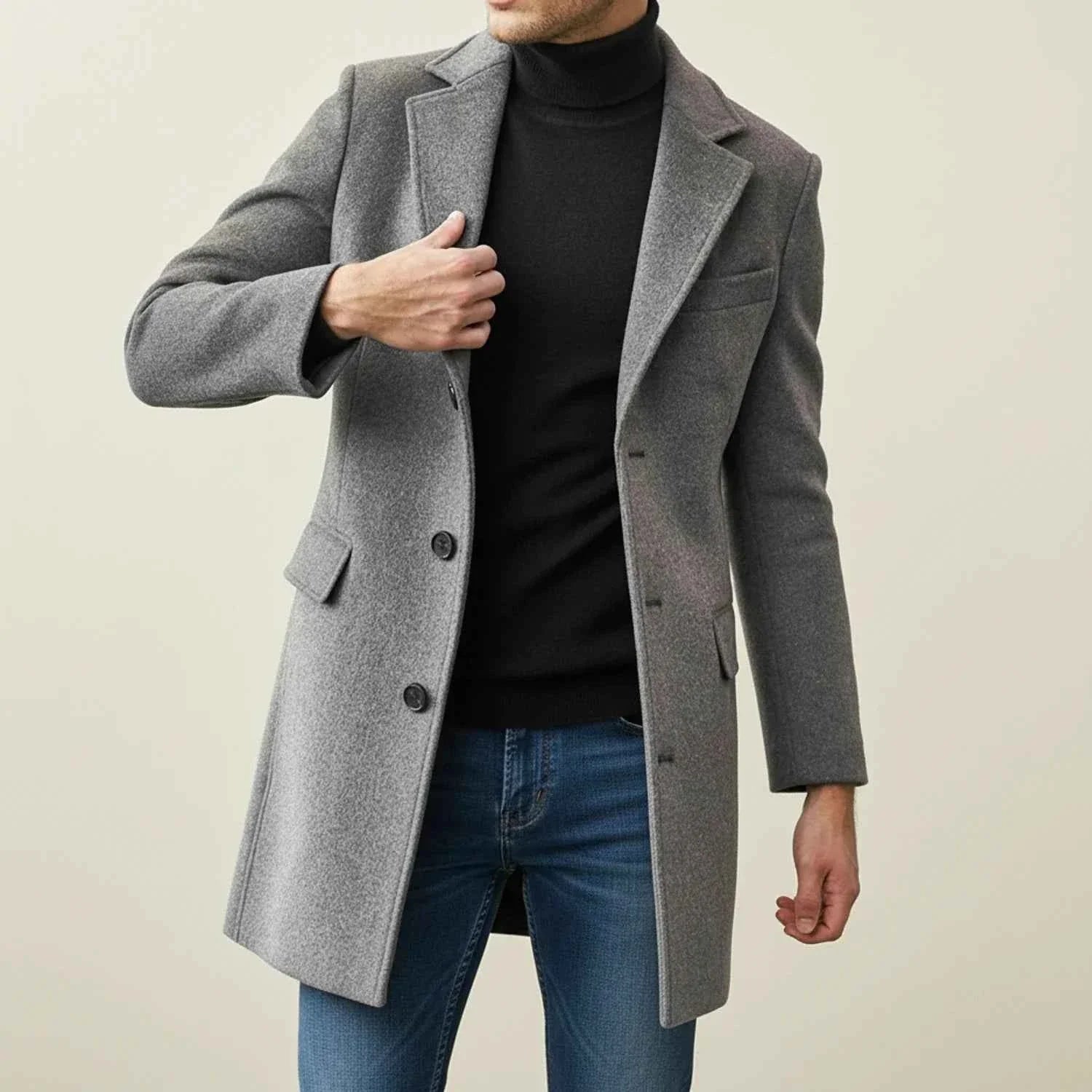Men's Classic Winter Long Overcoat