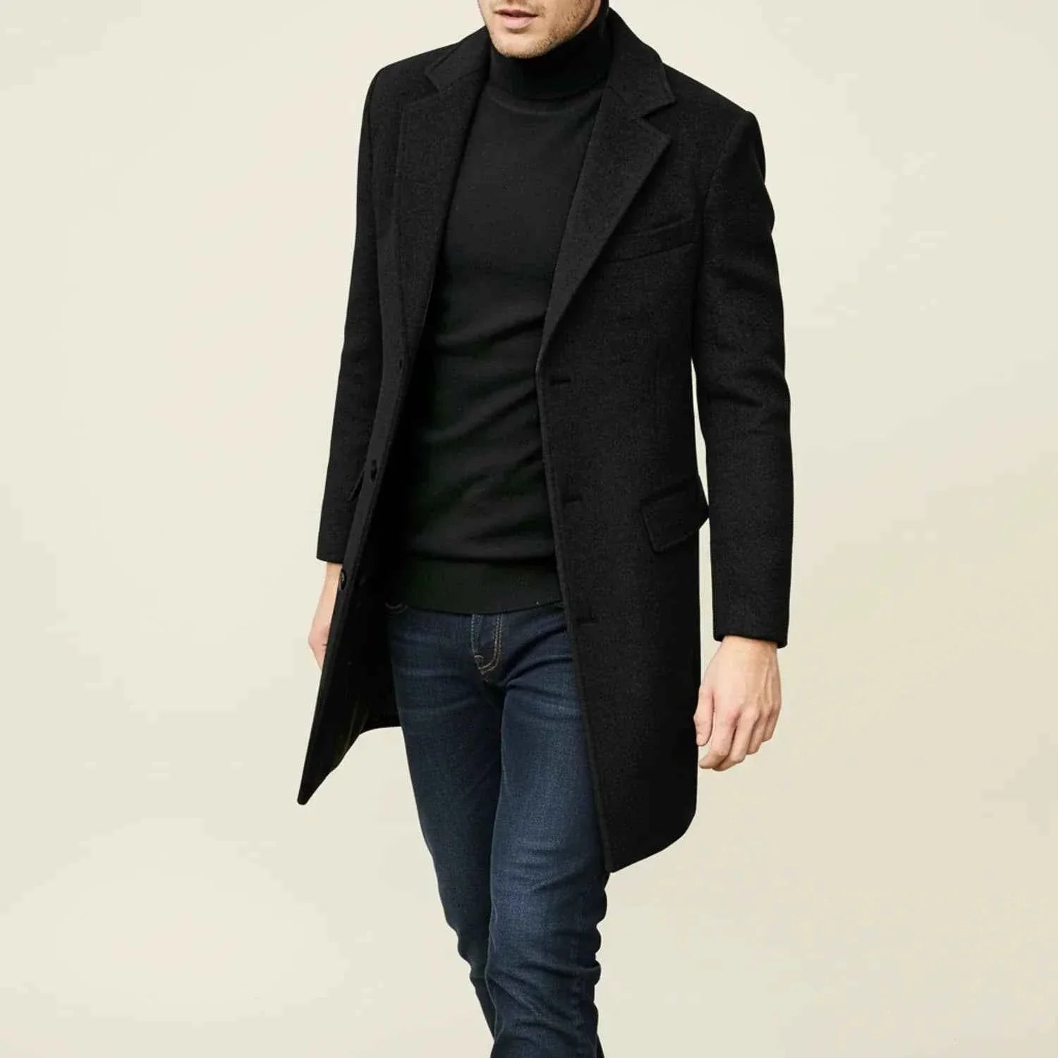 Men's Classic Winter Long Overcoat
