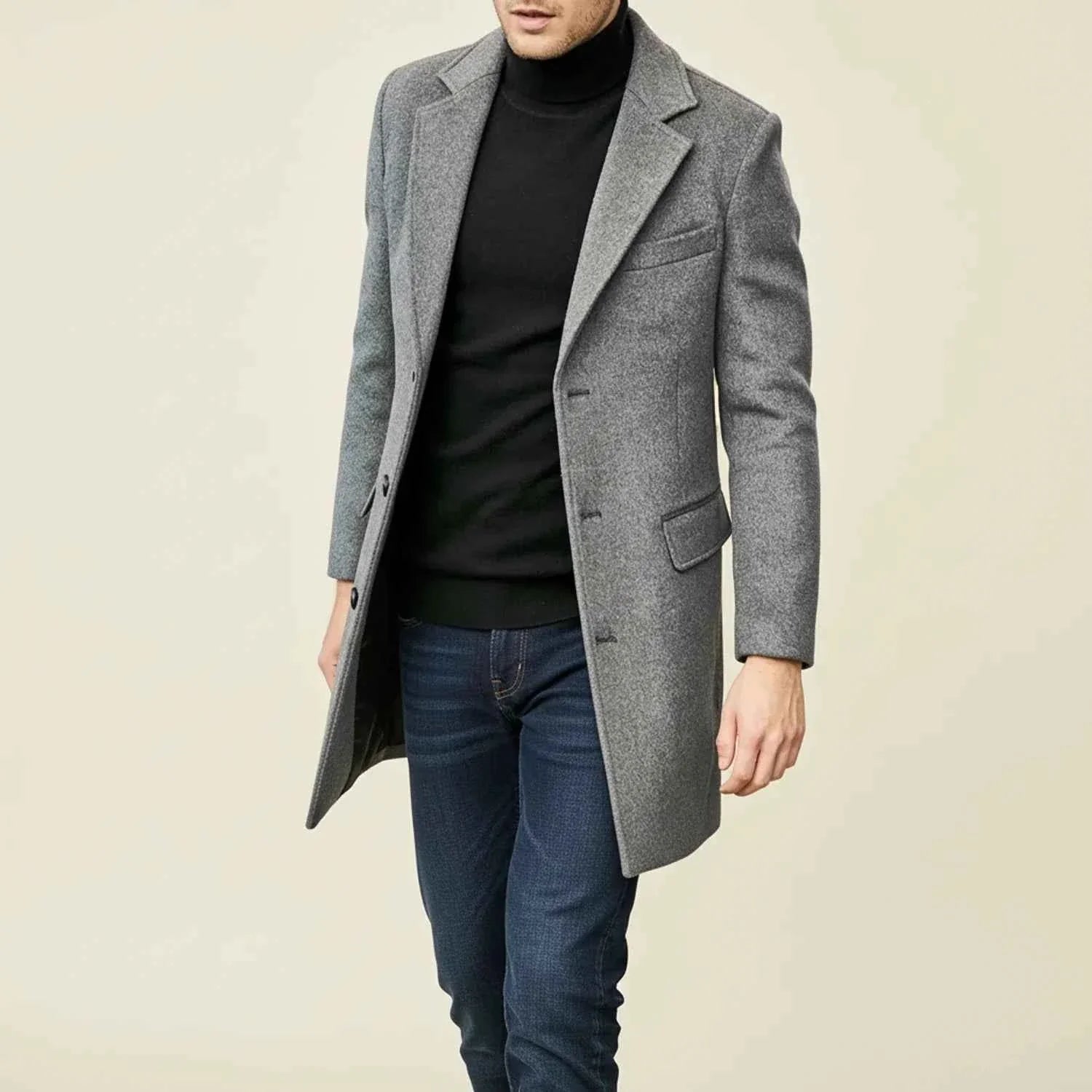 Men's Classic Winter Long Overcoat