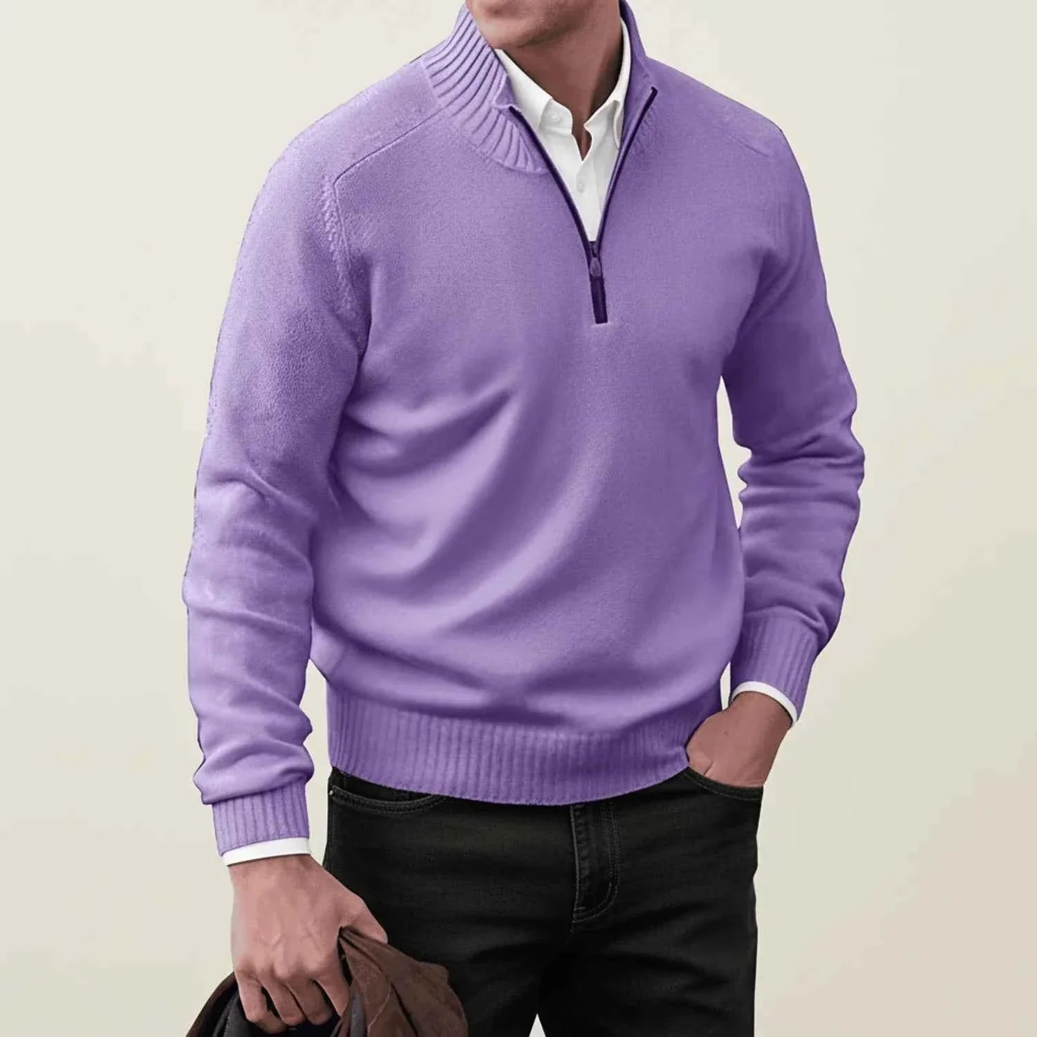 Men's Quarter-Zip Pullover Sweater