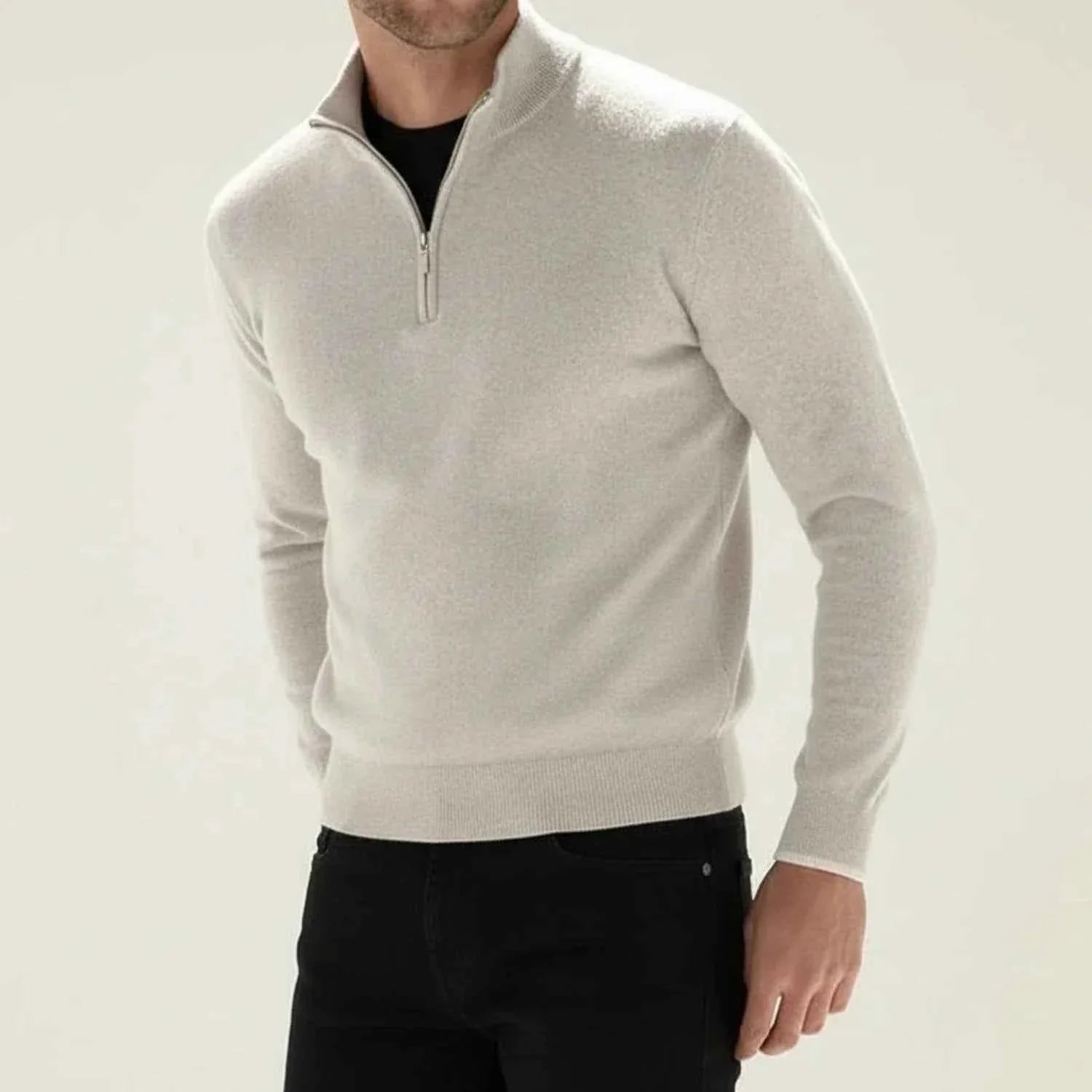Men's Casual Quarter-Zip Sweater