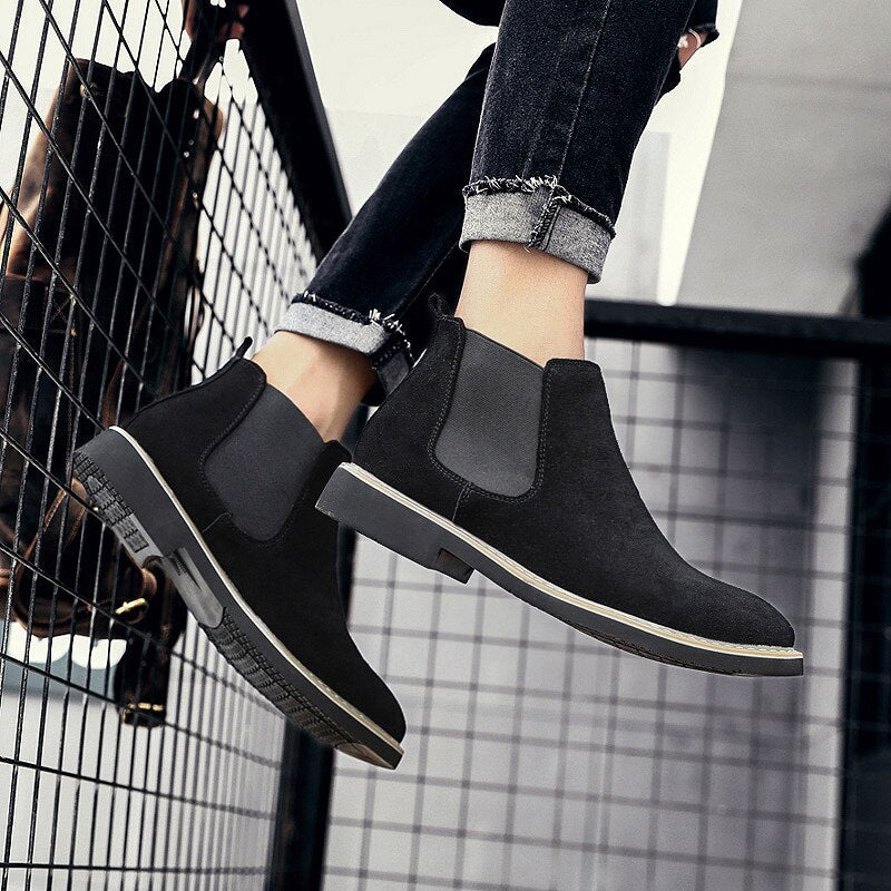 Suede Genuine Leather Boots Men