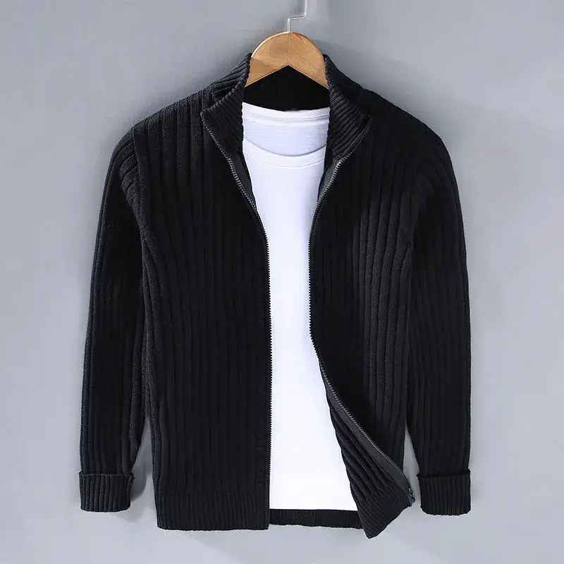Men's Ribbed Zip Cardigan - Aurelian Style